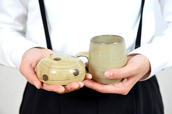 きのこカップ 大(茶) 小石原焼 ヤママル窯 7枚目の画像