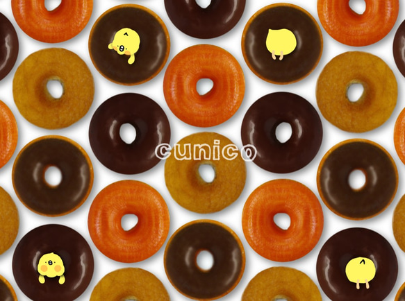 《送料無料》手帳型スマホケース「ひよこドーナッツ」 2枚目の画像