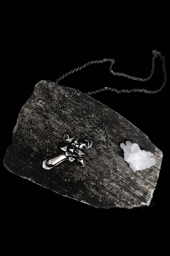 Rock crystal - 925 silver necklace 2枚目の画像