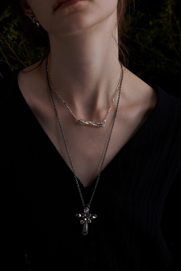Rock crystal - 925 silver necklace 5枚目の画像
