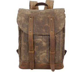 キャンバス バックパック 手縫い メンズ 人気 おしゃ 1枚目の画像