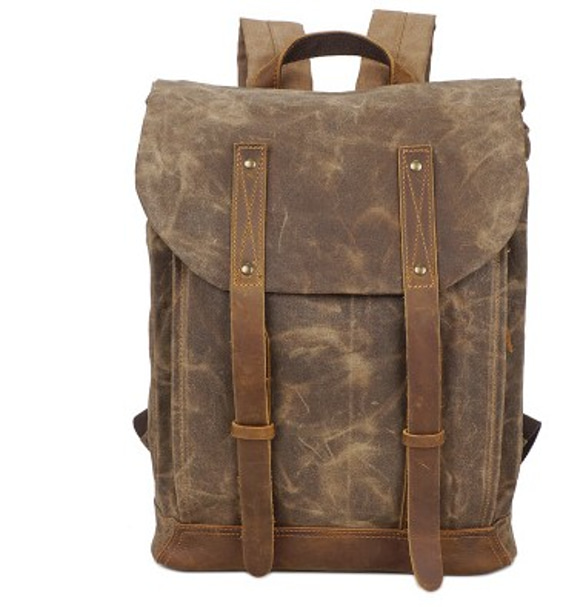 キャンバス バックパック 手縫い メンズ 人気 おしゃ 1枚目の画像