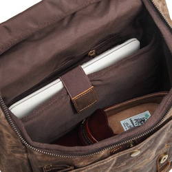 キャンバス バックパック 手縫い メンズ 人気 おしゃ 4枚目の画像