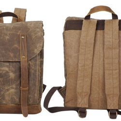 キャンバス バックパック 手縫い メンズ 人気 おしゃ 5枚目の画像