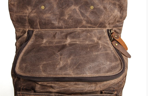キャンバス バックパック 手縫い メンズ 人気 おしゃ 6枚目の画像