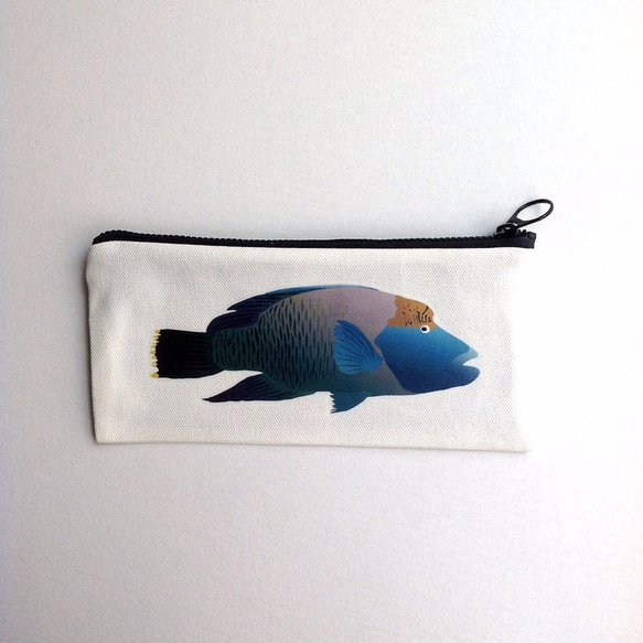 【有機棉系列】手繪海洋生物筆袋#龍王鯛 第1張的照片