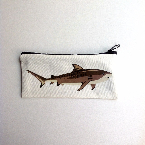 【有機棉系列】手繪海洋生物筆袋#虎鯊 第1張的照片