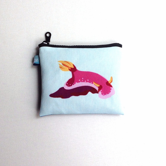 設計款NB147 - 【兩面兩色】雙面海蛞蝓零錢包#淺藍 X 寶藍 第3張的照片