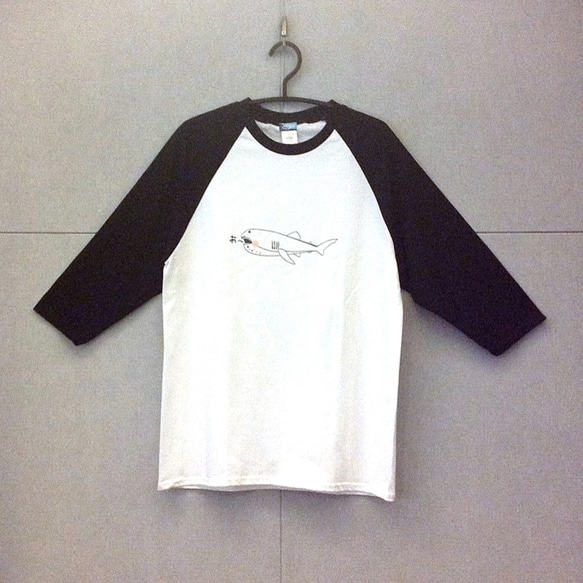 設計款MS202 - 七分袖棒球T-Shirt#巨口鯊 第1張的照片