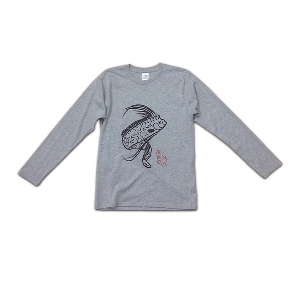 設計款GO201 - 【皇帶魚】長袖T-Shirt#灰色 第1張的照片