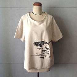 Design No.SH105 - 【サメ・ダイヤグラム】ハンドメイドTシャツ 5枚目の画像