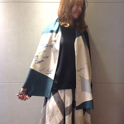 設計款RS176 - 【鯊魟悠游】手作純棉圍巾 第3張的照片