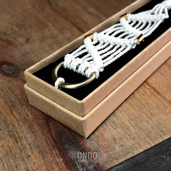 Cotton Handmade Macrame Keychain /hanger with glass beads 3枚目の画像