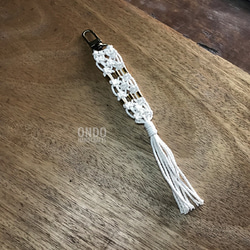 Cotton Handmade Macrame Metal Swivel Clasp Keychain /Hanger 1枚目の画像