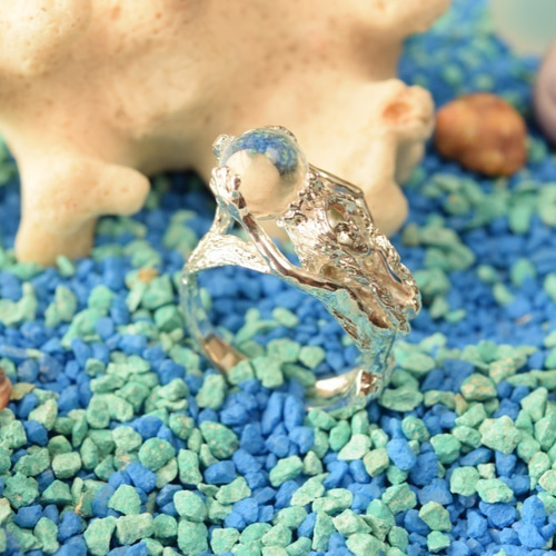 R133【大人気✨】指輪　リング　マーメイド　人魚　ハワイアン　CZダイヤモンド 人魚姫（リング） 指輪・リング hide jewelry. 通販 2640859