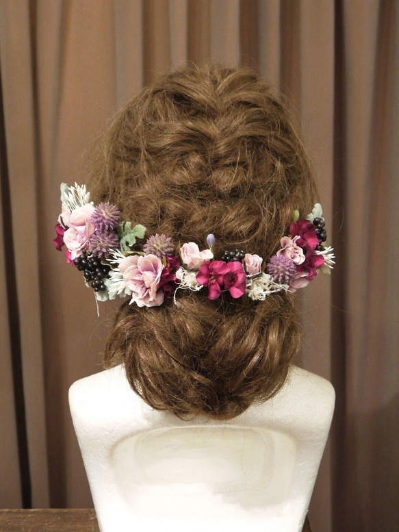 ＊Antique mauve pink＊  headdress 4枚目の画像