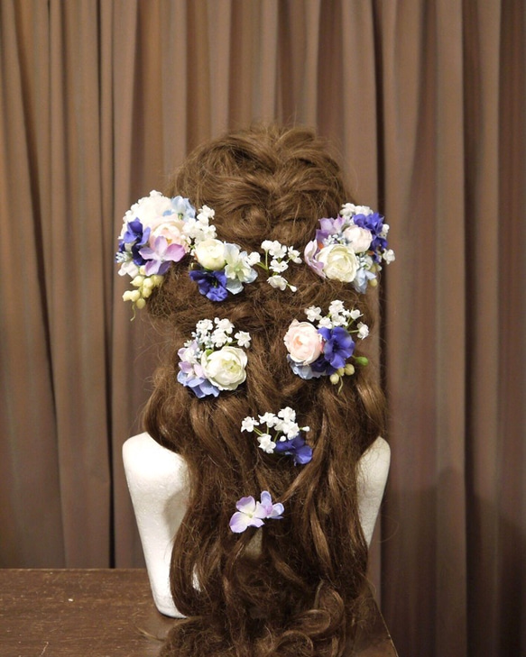 ＊Purple pink hydrangea＊ Flower headdress 1枚目の画像