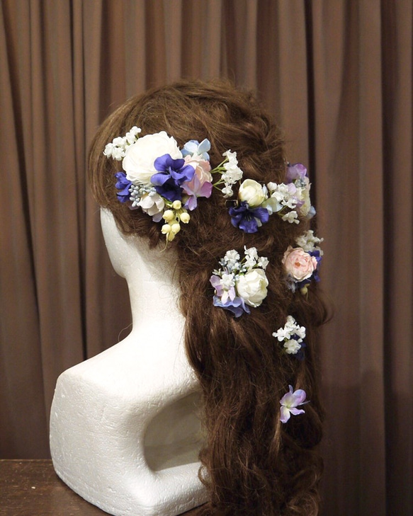 ＊Purple pink hydrangea＊ Flower headdress 2枚目の画像
