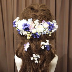 ＊Purple pink hydrangea＊ Flower headdress 4枚目の画像