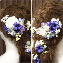 ＊Purple pink hydrangea＊ Flower headdress 5枚目の画像