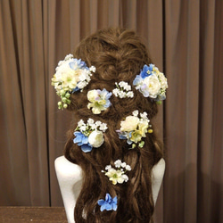 ＊Light blue hydrangea＊ Flower headdress 1枚目の画像