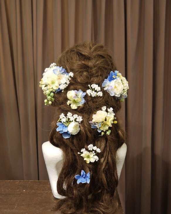 ＊Light blue hydrangea＊ Flower headdress 1枚目の画像