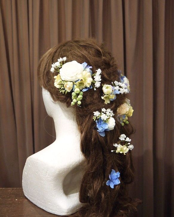 ＊Light blue hydrangea＊ Flower headdress 2枚目の画像