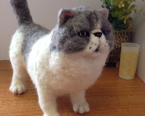 エキゾチックショートヘア 羊毛フェルト 羊毛フェルトの猫 エキゾチックショートヘア – muumuufactory