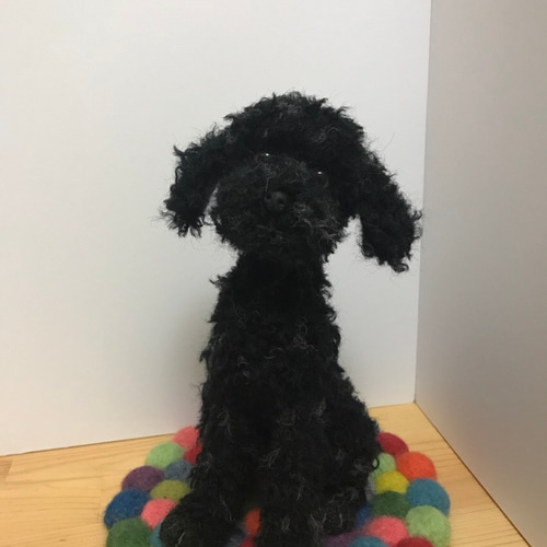 羊毛フェルト トイプードル 黒 ぬいぐるみ apricot 通販 3159470