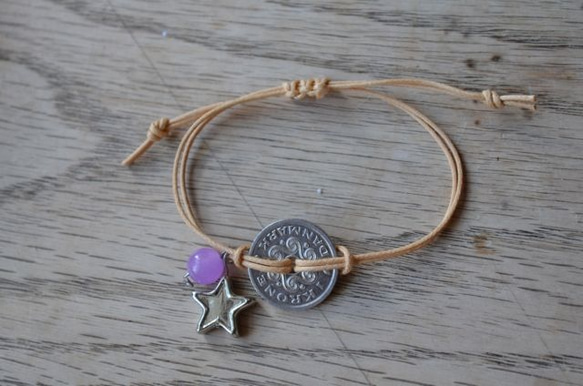 幸せを呼ぶ♡Danish coin bracelet♡　ハートが描かれた北欧デンマークのコイン 3枚目の画像