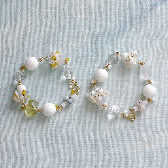 White Bouquet（bracelet） 白い花のブレスレット 10枚目の画像
