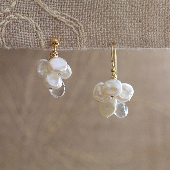 fusa : Keshi Pearl & Crystal（earring） 第5張的照片