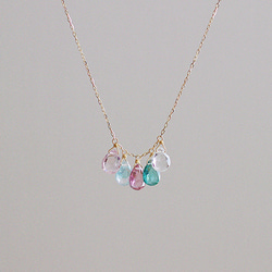 tsubu : Pink & Green Tourmaline（necklace） 1枚目の画像