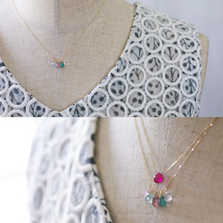 tsubu : Pink & Green Tourmaline（necklace） 4枚目の画像