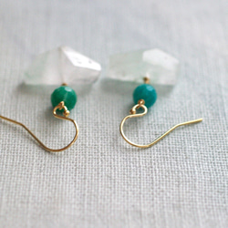 green Phantom, Amazonite（earring） グリーンファントムクォーツとロシアンアマゾナイト 8枚目の画像