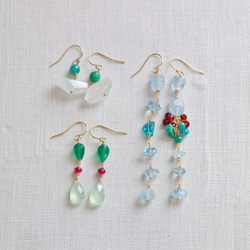 green Phantom, Amazonite（earring） グリーンファントムクォーツとロシアンアマゾナイト 10枚目の画像