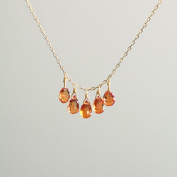 tsubu : Orange Sapphire（necklace）オレンジサファイアのtsubuネックレス 5枚目の画像