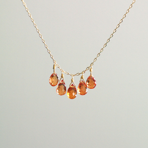 tsubu : Orange Sapphire（necklace）オレンジサファイアのtsubuネックレス 5枚目の画像