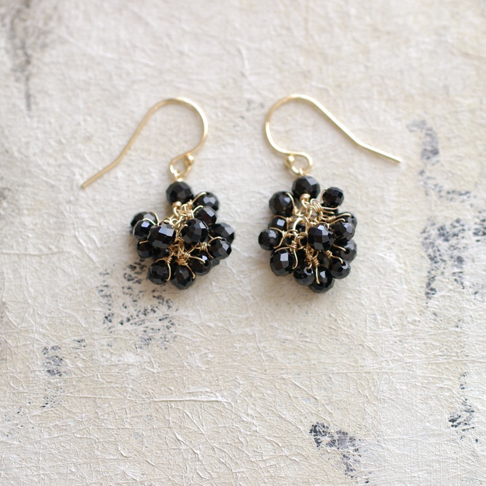 yamabudo : Black Spinel Tama（earring）ブラックスピネル