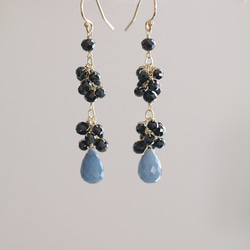 yamabudo : Black Spinel , Blue Opal（earring） 第2張的照片