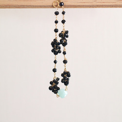 yamabudo : Black Spinel , Amazonite（bracelet）ブラックスピネルとアマゾナイト 2枚目の画像