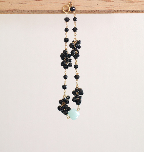 yamabudo : Black Spinel , Amazonite（bracelet）ブラックスピネルとアマゾナイト 2枚目の画像