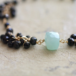 yamabudo : Black Spinel , Amazonite（bracelet）ブラックスピネルとアマゾナイト 3枚目の画像