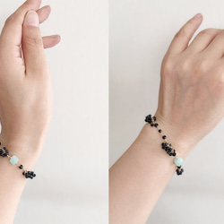 yamabudo : Black Spinel , Amazonite（bracelet）ブラックスピネルとアマゾナイト 4枚目の画像