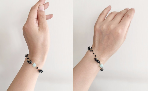 yamabudo : Black Spinel , Amazonite（bracelet）ブラックスピネルとアマゾナイト 4枚目の画像