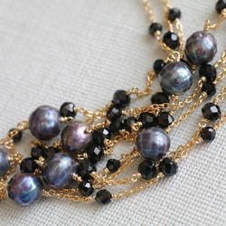 Graypearl & Blackspinel Rope（necklace） 第3張的照片