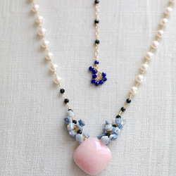 PinkOpal , BlueOpal & Pearl（necklace） ピンクオパールとブルーオパール、パール 2枚目の画像