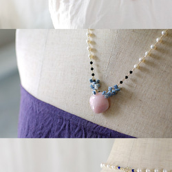PinkOpal，BlueOpal＆Pearl（項鍊）粉紅蛋白石和藍色蛋白石，珍珠 第7張的照片