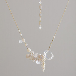 fusa : White Bouquet / 花（necklace） 白い花束をイメージしたネックレス 2枚目の画像