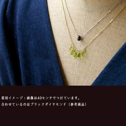 tsubu : Peridot5（necklace）鮮やかな黄緑色のペリドットの粒と10金のネックレス 4枚目の画像